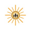 Protection of mothers with children in middle of sun