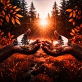 Protection of nature and the ecology are in your hands Royalty Free Stock Photo