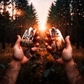 Protection of nature and the ecology are in your hands Royalty Free Stock Photo