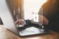 Protection network security computer and safe your data concept Royalty Free Stock Photo