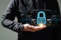 Protection network security safe your data concept.