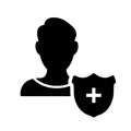 Protection of People Silhouette Icon. Privacy Black Icon. Employee Security and Protection. Protecting your Personal