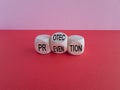 Protection and prevention symbol. Concept word Protection Prevention on wooden cubes. Royalty Free Stock Photo