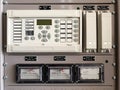 Protection relay at front panel of 115kV Control and Protection Panel Royalty Free Stock Photo
