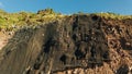 Rockfall protection netting, safety wire mesh in the mountains Royalty Free Stock Photo