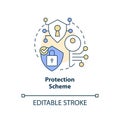 Protection scheme concept icon