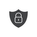 Protection security icon flat and simple set design Royalty Free Stock Photo