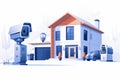 Protection for seniors and animals in private home networks with secure IP cameras, advanced networking, quick connectivity, and s