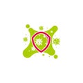 Protection shield against influenza virus spread symbol vector