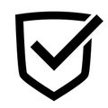 Protection shield with checkmark vector icon symbol