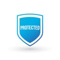 Protection shield concept, protected sign, Vector illustration isolated on white background Royalty Free Stock Photo