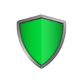 Protection shield concept security label safety badge icon. Modern graphic design elements. Vector green shield Royalty Free Stock Photo