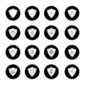 Protection shields icons set Royalty Free Stock Photo