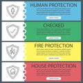 Protection shields web banner templates set