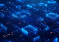 Protection and storage of digital data using the blockchain technology. Artificial intelligence based on neural networks Royalty Free Stock Photo