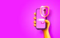 Protection unlock app, secure password login, web banner smart phone. Vector