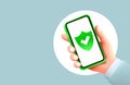 Protection unlock app, secure password login, web banner smart phone. Vector illustration