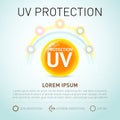 Protection UV and Whitening Cream Skin care concept. illustration.