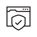 Protection vector thin line  icon Royalty Free Stock Photo