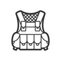 Protection vest, vector flat paintball or airsoft icon Royalty Free Stock Photo