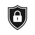 Web protection graphic black and white icon.