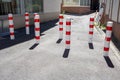 Protective bollards in german pedestrian zone Royalty Free Stock Photo