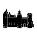 Protective Castle of belgium.The dark Belgian wolf. Belgium single icon in black style vector symbol stock illustration.