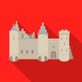 Protective Castle of belgium.The dark Belgian wolf. Belgium single icon in flat style vector symbol stock illustration.