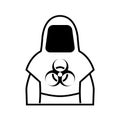 Protective Clothing Coronavirus Covid-19 Black Icon, Vector Illustration, Isolate On White Background Label. EPS10 Royalty Free Stock Photo