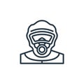 protective clothing vector icon isolated on white background. Outline, thin line protective clothing icon for website design and Royalty Free Stock Photo