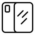Protective cover phone barrier icon outline vector. Glass protection technology