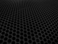 Protective decorative metal grill with honeycombs on modern acoustic systems. Music speakers close-up. Abstract background closeup Royalty Free Stock Photo