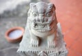 Protective deity Shisa lion sculpture in the Shuri Castle of Okinawa Prefecture, Japan