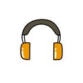 Protective ear muffs doodle icon, vector illustration