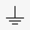 Protective earth ground symbol represents grounding in electrical systems. Royalty Free Stock Photo