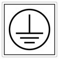Protective Earth Ground Symbol Sign Isolate On White Background,Vector Illustration EPS.10
