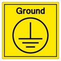 Protective Earth (Ground) Symbol Sign, Vector Illustration, Isolate On White Background Label. EPS10