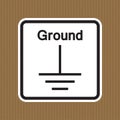 Protective Earth (Ground) Symbol Sign, Vector Illustration, Isolate On White Background Label. EPS10