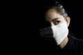 Protective face mask on asian woman Royalty Free Stock Photo