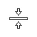 Protective glass thickness line outline icon