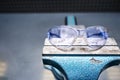 Protective glasses. Safety precautions Royalty Free Stock Photo