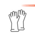 Protective gloves line vector icon