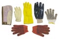 Protective gloves. multiple types, isolated, with clipping path