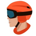 Protective helmet ,vector illustration , flat style ,profile Royalty Free Stock Photo