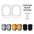 Protective knee pads for cyclists. Protection for athletes.Cyclist outfit single icon in cartoon style vector symbol