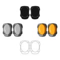 Protective knee pads for cyclists. Protection for athletes.Cyclist outfit single icon in cartoon style vector symbol