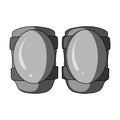 Protective knee pads for cyclists. Protection for athletes.Cyclist outfit single icon in monochrome style vector symbol