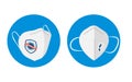 Protective Mask, avoid covid-19. Social distance. Sticker Medical infographics