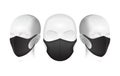 Protective mask. Black dust mask on the mannequin`s head. Air pollution vector illustration