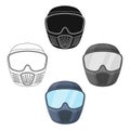 Protective mask.Paintball single icon in cartoon,black style vector symbol stock illustration web.